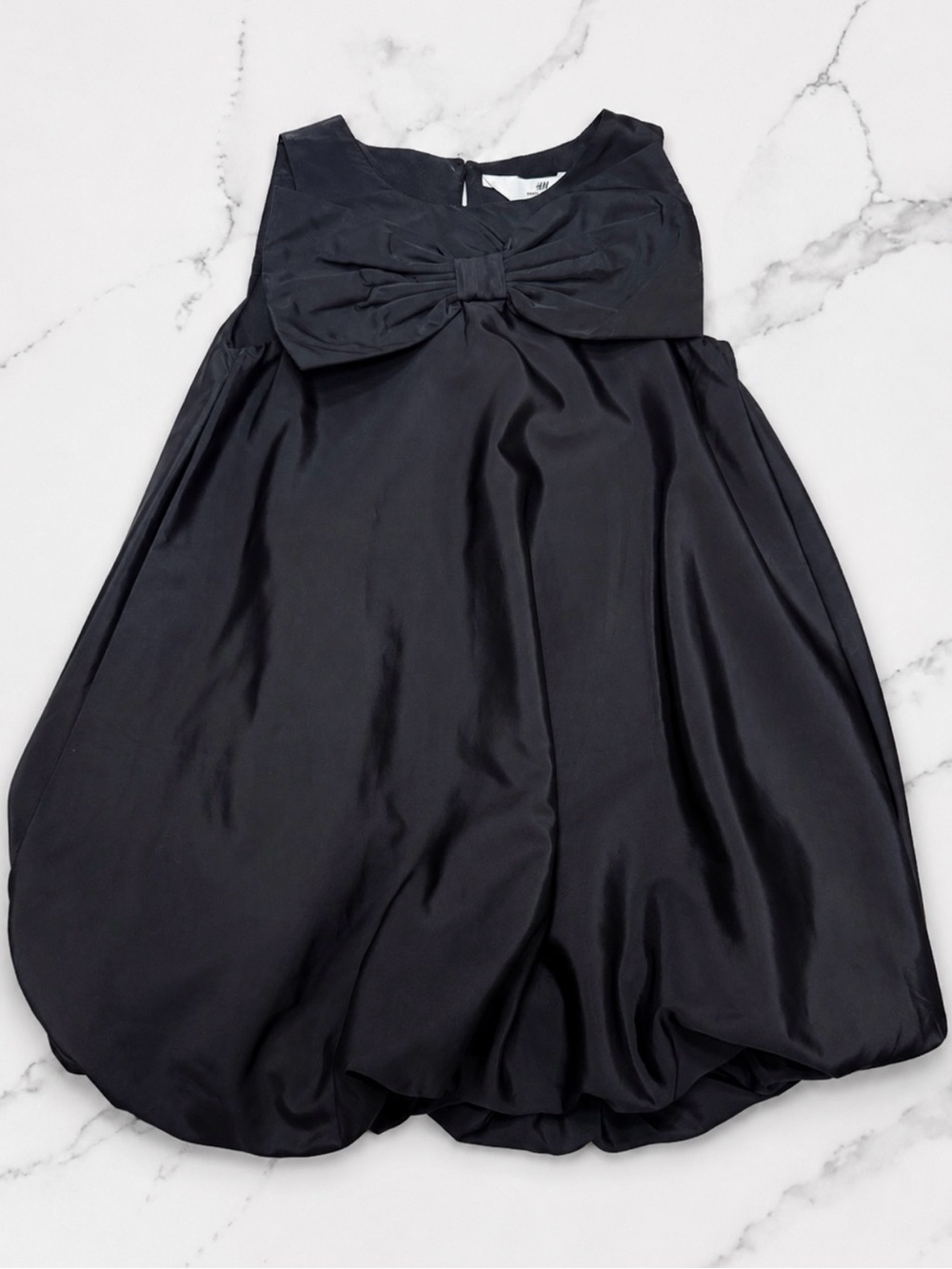 H&M Black Bubble Dress with Front Bow for Girls